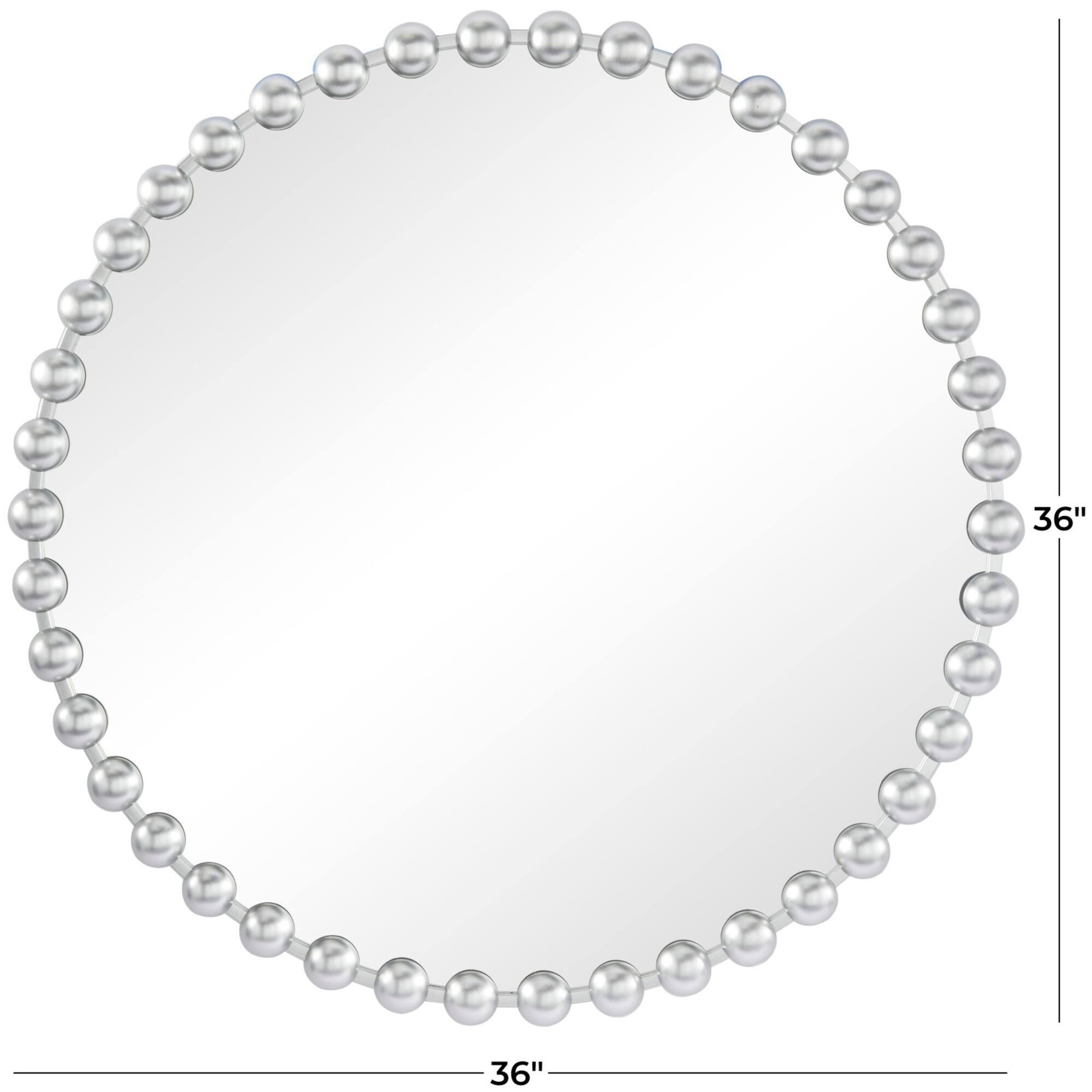 CosmoLiving by Cosmopolitan Silver Metal Orb Framed Wall Mirror 36" x 2" x 36"